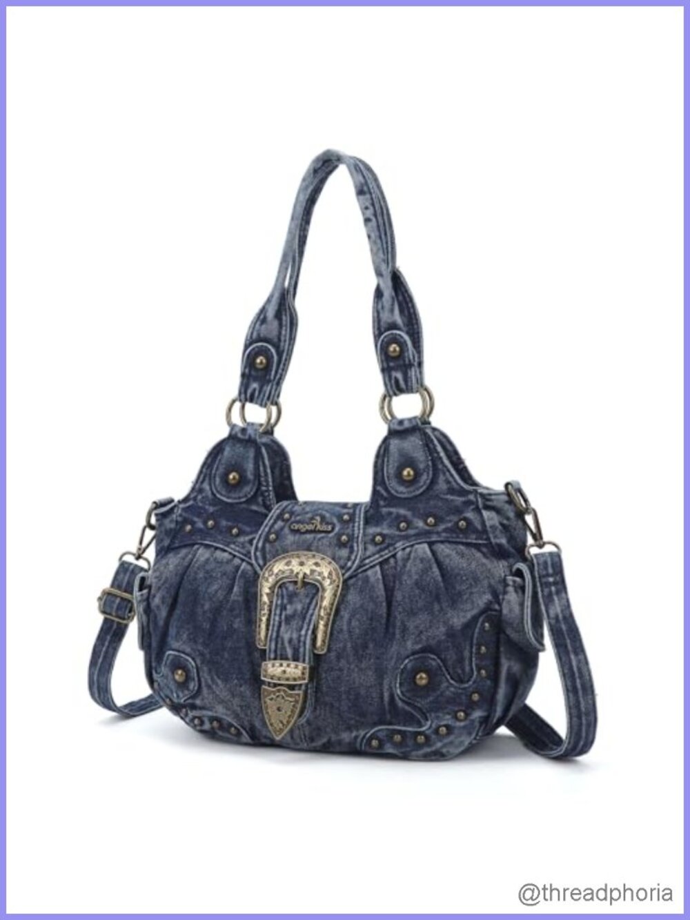 Vegan Leather Hobo Bag Large Capacity Shoulder Crossbody Purse with Metal Studs